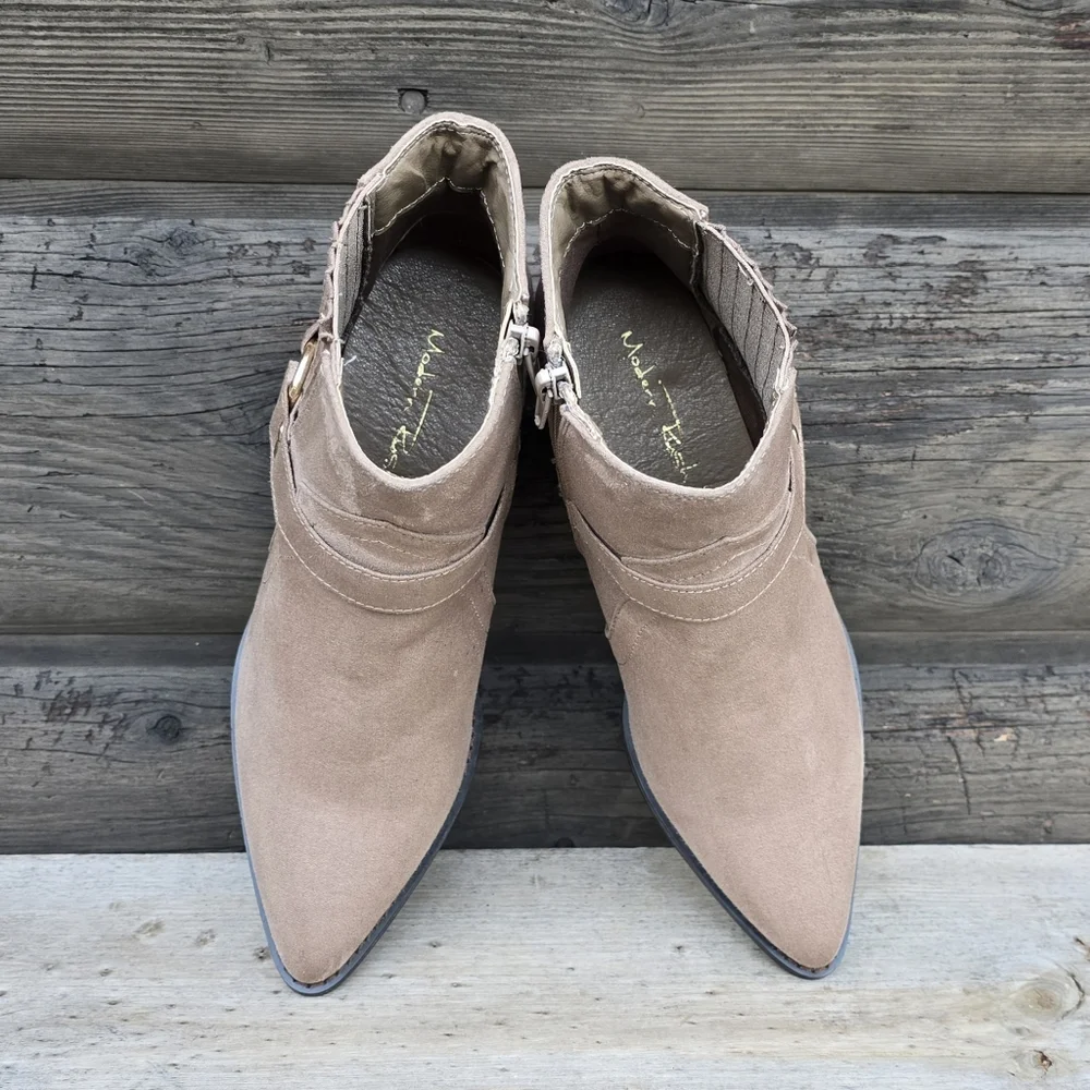 Modern Rush NEW Marta Modern Western Boho Harness Booties 7.5M